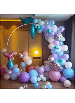 DURKU Mermaid Party Supplies Kit for Girls - 129PCS Mermaid Tail Arch Balloon Garland, Purple Green Confetti Balloons - Perfect Decorations for Mermaid Birthday Party and Girls' Birthday Celebration  - Image 4