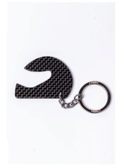 Helmet Shaped Real Carbon Fiber keychain Plain Weave