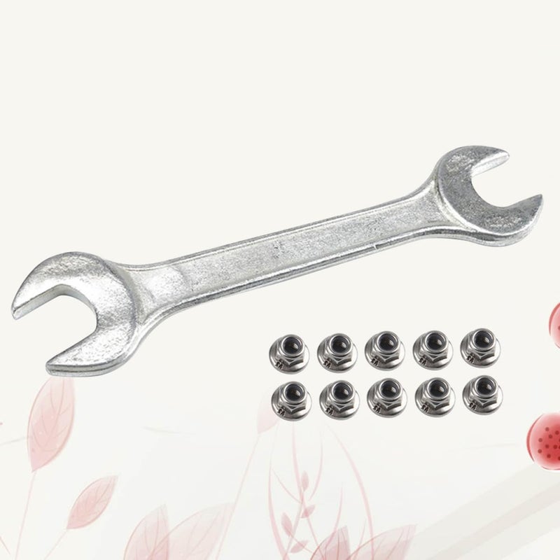 Stainless Steel Self Locking Nuts With Serrated Flange And Wrench 10pcs - Image 4