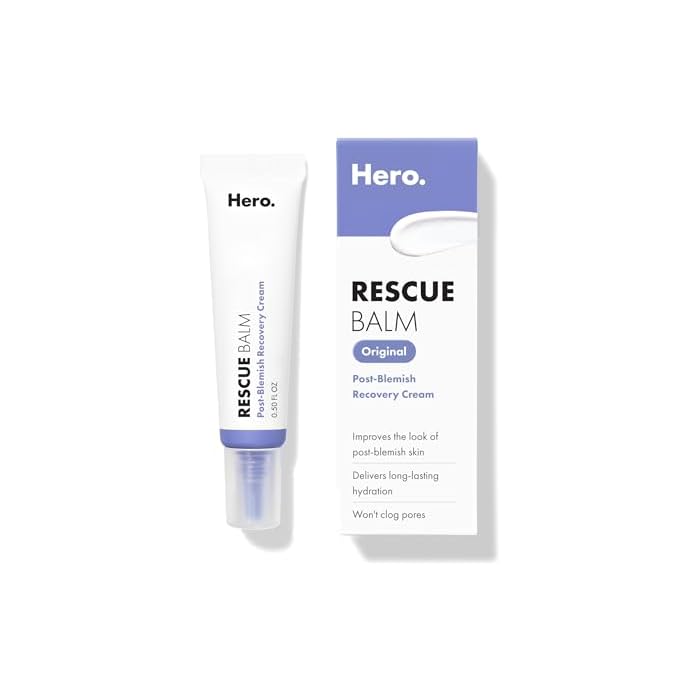 Hero Cosmetics Rescue Balm (New Formula)-The Post-Blemish Cream to Boost Hydration and Improve the Look of Post-Blemish Marks. Derm-Tested. New Formula. Won’t Clog Pores. 15mL