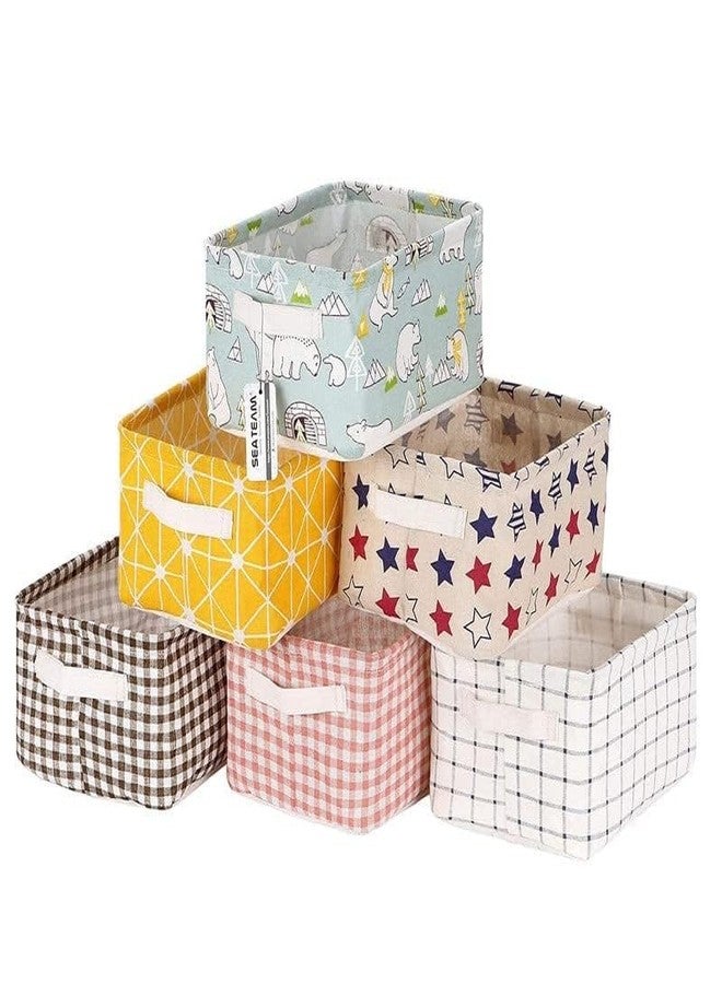MVM Enterprise (Pack of 2 Foldable Storage Box Canvas Baskets for Organizing with Handles, Small Storage Box, Cube, Foldable Multipurpose Storage Box, Closet, Desk, Baby Storage Organizer - Image 1