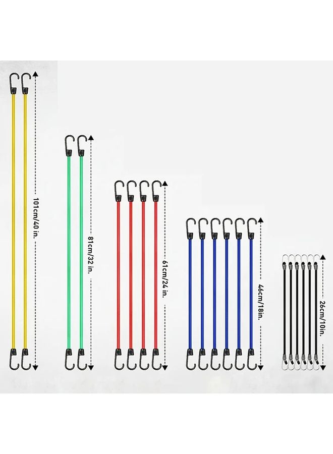 60pcs Multi Color Motorcycle Luggage Rope Heavy Duty Outdoor Car Bungee Cords - Image 3