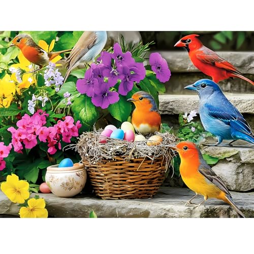 VOLUVOLU 300 Piece Puzzle for Adults Colorful Birds Jigsaw Puzzle Colorful Hummingbird Animals Puzzles Bird Lover Challenging Puzzles for Friends Family Activity Game Nights Gifts 205x15 in - Image 1