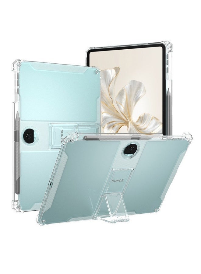 eGreen99 for Honor Pad 9 12.1 Inch Case Cover,Transparent flash ultra-thin shockproof hard protective cover with bracket, built-in bracket, TPU inner bumper，Clear - Image 1