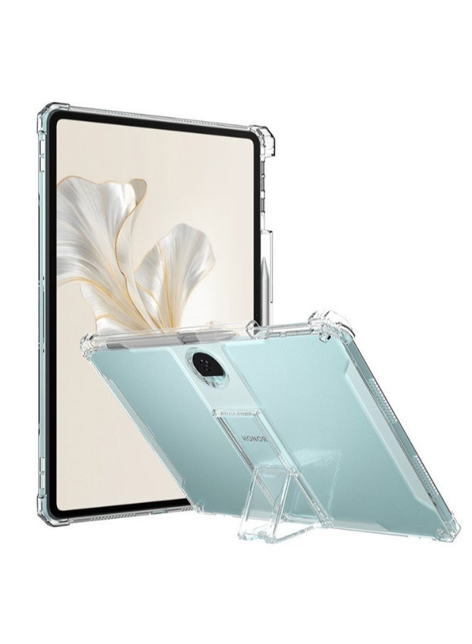 eGreen99 for Honor Pad 9 12.1 Inch Case Cover,Transparent flash ultra-thin shockproof hard protective cover with bracket, built-in bracket, TPU inner bumper，Clear - Image 2