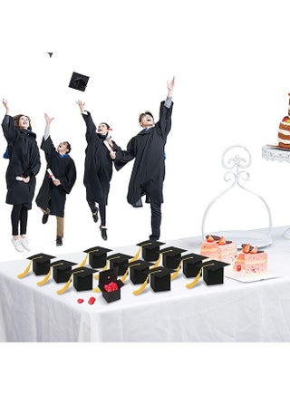 30Pcs Graduation Cap Shaped Gift Boxes with Gold Tassels - Black Graduation Favor Boxes for Candy, Treats & Small Gifts, Perfect for Class of 2026 Graduation Party Supplies - view 3