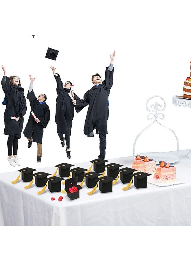 Realfrog 30Pcs Graduation Cap Shaped Gift Boxes with Gold Tassels - Black Graduation Favor Boxes for Candy, Treats & Small Gifts, Perfect for Class of 2026 Graduation Party Supplies - Image 3