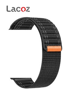 Lacoz Lacoz Fabric Sports Loop Smart Watch Straps Compatible with 49mm 45mm 44mm 42mm Smart Watches Black  - Image 1