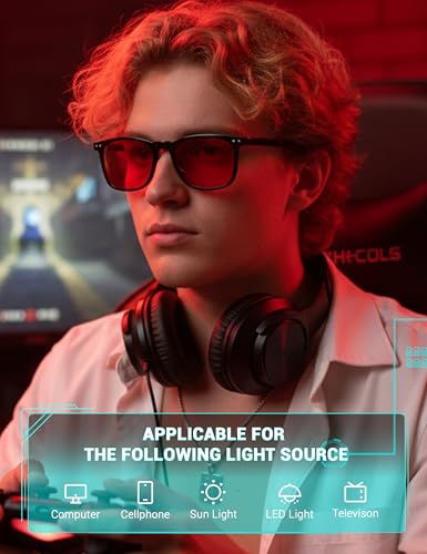 TIJN Sleep Glasses Blue Light Blocking Square Eyeglasses Dual AR Coatings for Computer Gaming Screen Fatigue UV Protection - Image 3