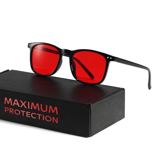 TIJN Sleep Glasses Blue Light Blocking Square Eyeglasses Dual AR Coatings for Computer Gaming Screen Fatigue UV Protection - Image 1