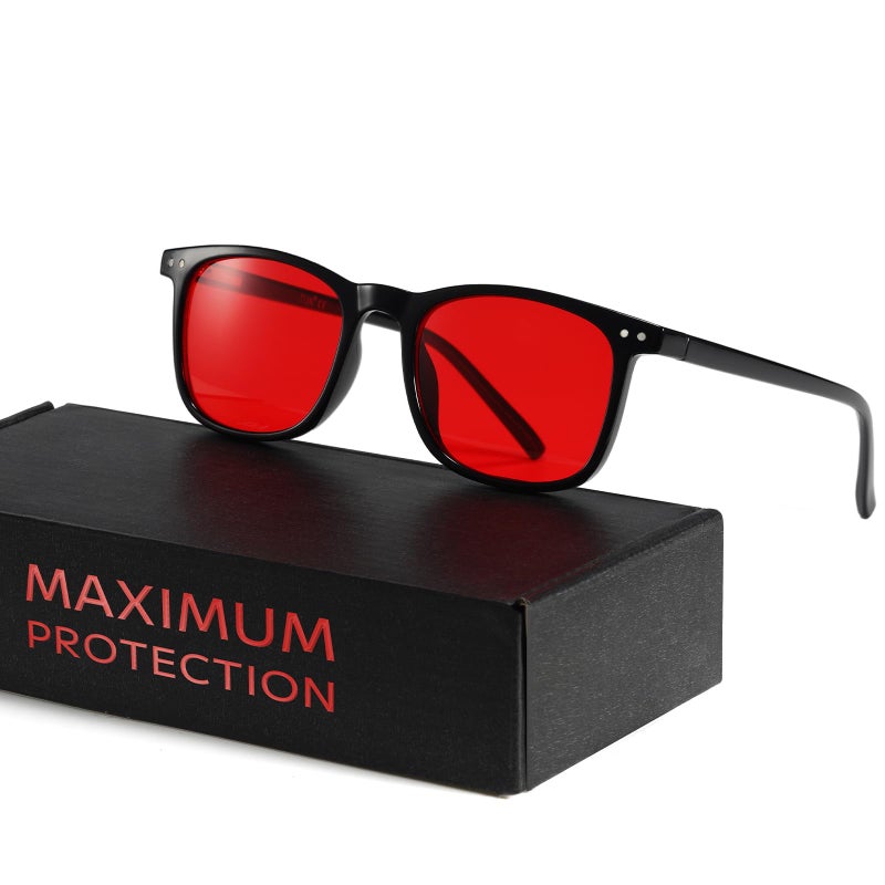TIJN Sleep Glasses Blue Light Blocking Square Eyeglasses Dual AR Coatings for Computer Gaming Screen Fatigue UV Protection - Image 2