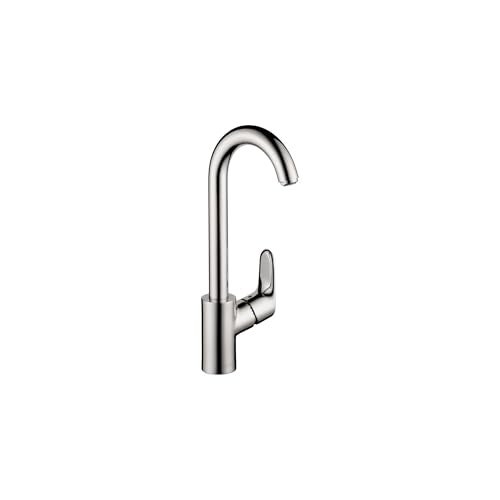 Hansgrohe حنفية مطبخ هانسغروهي فوكوس كروم، حنفية حوض بار ثقب واحد، حنفية لحوض المطبخ، كروم 04507001 - Image 1