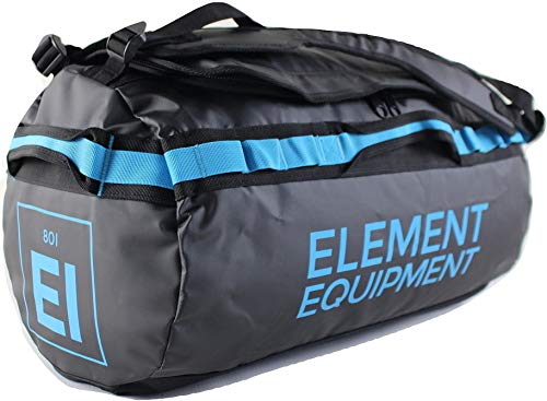 Element Equipment Trailhead Duffel Bag Shoulder Straps Waterproof Black/Blue Small - Image 1