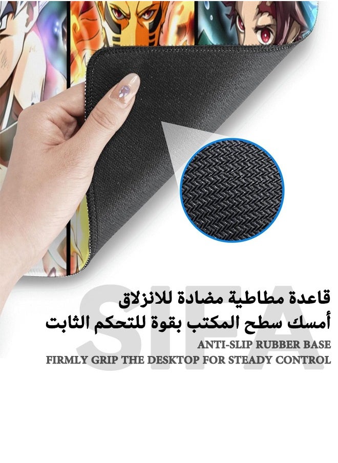 Generic - Anime Protagonist Collection Mouse Pad, Non-Slip Mousepad, Anime Mouse Pad, Gaming Mouse Pad, Large Mouse Pad, Extended Keyboard Mousepad with Non-Slip Base and Stitched Edge, 400mm×900mm - Image 1