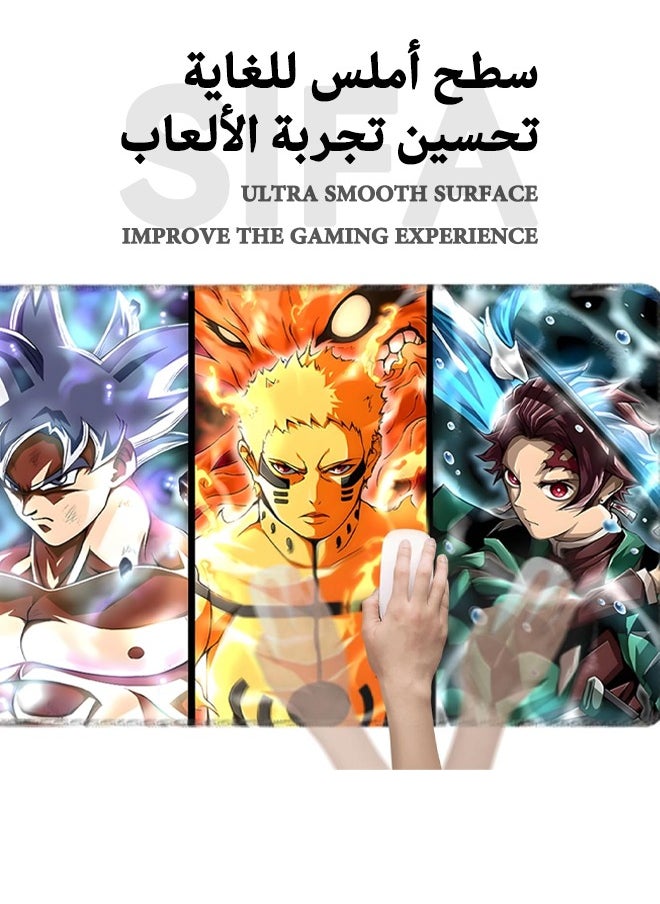 Generic - Anime Protagonist Collection Mouse Pad, Non-Slip Mousepad, Anime Mouse Pad, Gaming Mouse Pad, Large Mouse Pad, Extended Keyboard Mousepad with Non-Slip Base and Stitched Edge, 400mm×900mm - Image 1