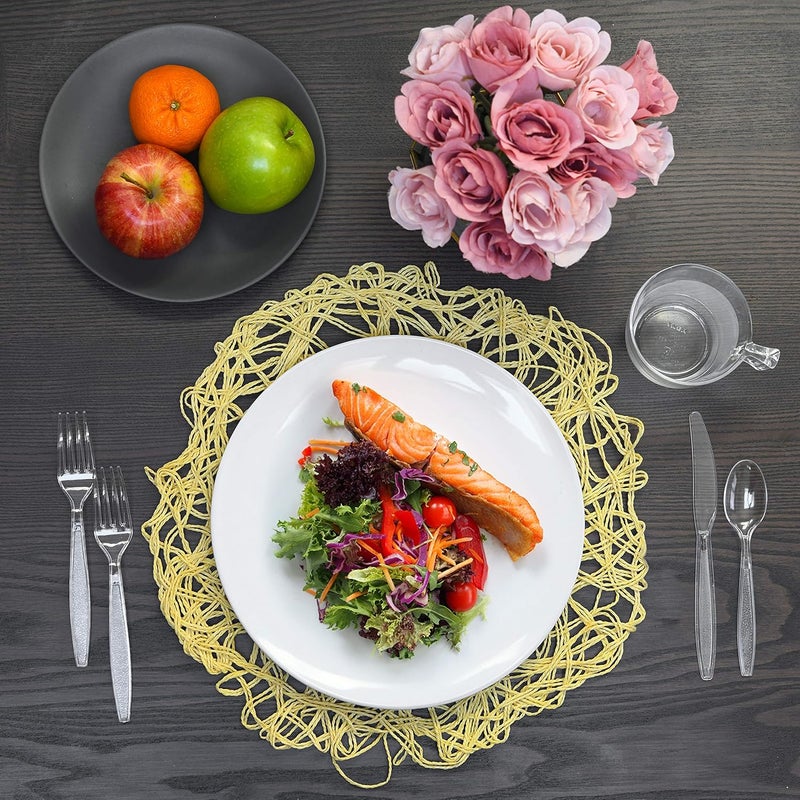 NYHI Premium Heavyweight Disposable Clear Forks Heavy Duty Sturdy Plastic Flatware Set Is Excellent For Home Office Parties School Picnics Restaurants 400 Pack - Image 3