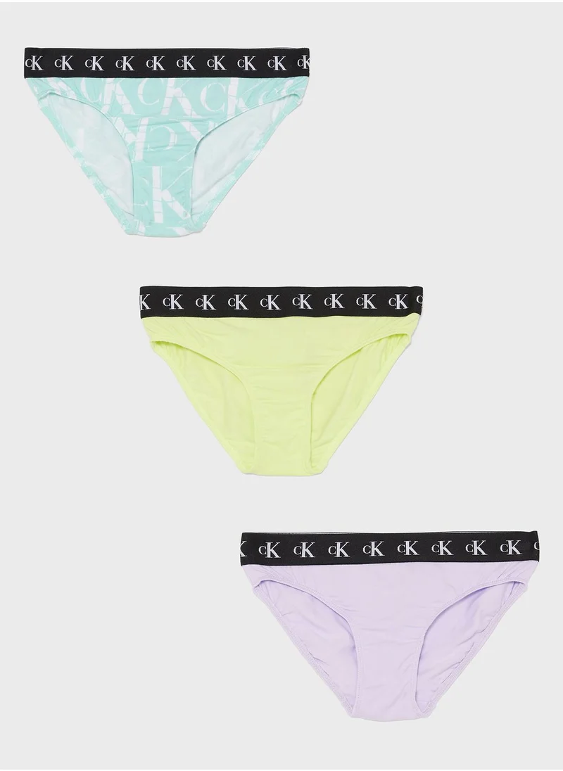 Calvin Klein Jeans Kids 3 Pack Assorted Bikini Bottom