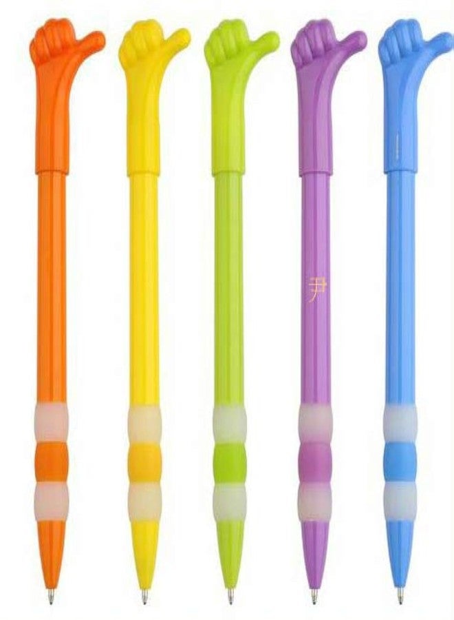 RuiLing 6PCS Thumbs Up Pen Lovely Ball Pen Ballpoint Pen for Students, Mixed Color - Image 1