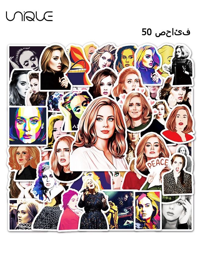 Unique 50 Pcs Adele Graffiti Stickers - Doodle Stickers - Noebook, Computer, Luggage, Car, Scooter, Guitar Decorative Sticker - Image 1