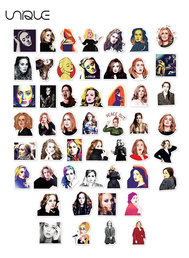 Unique 50 Pcs Adele Graffiti Stickers - Doodle Stickers - Noebook, Computer, Luggage, Car, Scooter, Guitar Decorative Sticker - Image 2