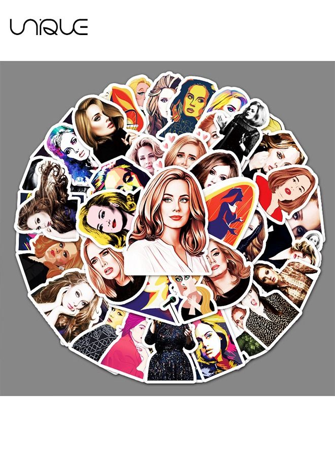 Unique 50 Pcs Adele Graffiti Stickers - Doodle Stickers - Noebook, Computer, Luggage, Car, Scooter, Guitar Decorative Sticker - Image 5