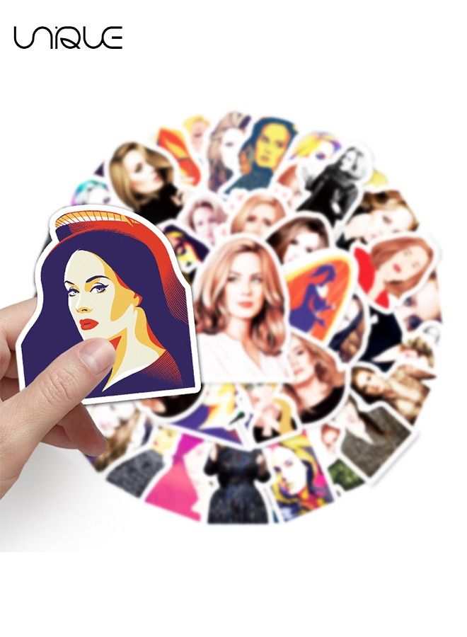Unique 50 Pcs Adele Graffiti Stickers - Doodle Stickers - Noebook, Computer, Luggage, Car, Scooter, Guitar Decorative Sticker - Image 3