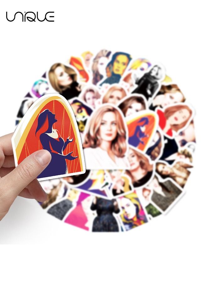 Unique 50 Pcs Adele Graffiti Stickers - Doodle Stickers - Noebook, Computer, Luggage, Car, Scooter, Guitar Decorative Sticker - Image 4
