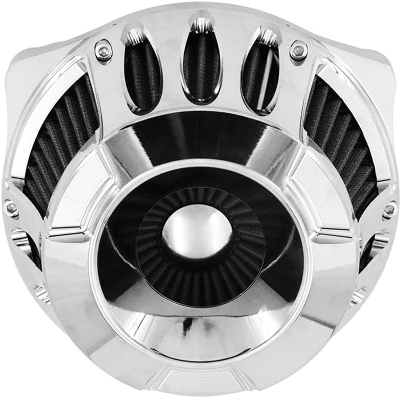 QASULER Motorcycle Chrome Air Cleaner - Image 4