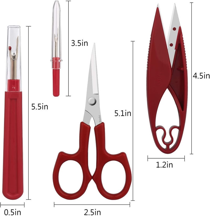Beadsz Sewing Seam Ripper Tool, Stitch Remover and Thread Cutter with 2big+2small Seam Rippers,1 Pack Thread Snips,1pack 5”Scissor - Image 2