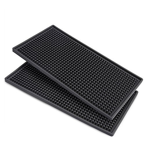Facmogu 2PCS 12" x 6" Rubber Bar Mats, PVC Bar Service Mats for Cocktail Bartender, Spill Cup Pads Glass Whiskey Coffee Wine Tea Beer Coaster Placemats - Image 1