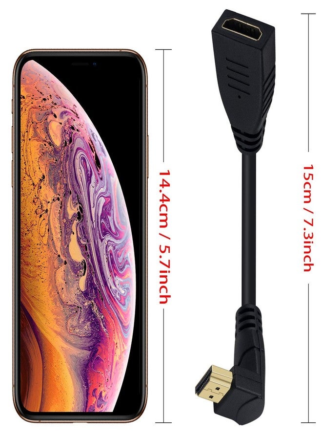 Poyiccot 8K HDMI Extension Cable, Short 8K HDMI 90 Degree Down Angle Male to Female HDMI 2.1 Cable 48Gbps with 8K 60Hz Video and 3D HDR for TV/Xbox /PS4 /PS5 (Down M/F), 0.5feet - Image 5