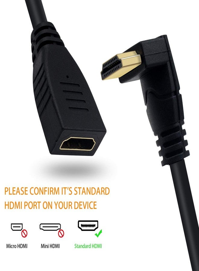 Poyiccot 8K HDMI Extension Cable, Short 8K HDMI 90 Degree Down Angle Male to Female HDMI 2.1 Cable 48Gbps with 8K 60Hz Video and 3D HDR for TV/Xbox /PS4 /PS5 (Down M/F), 0.5feet - Image 4