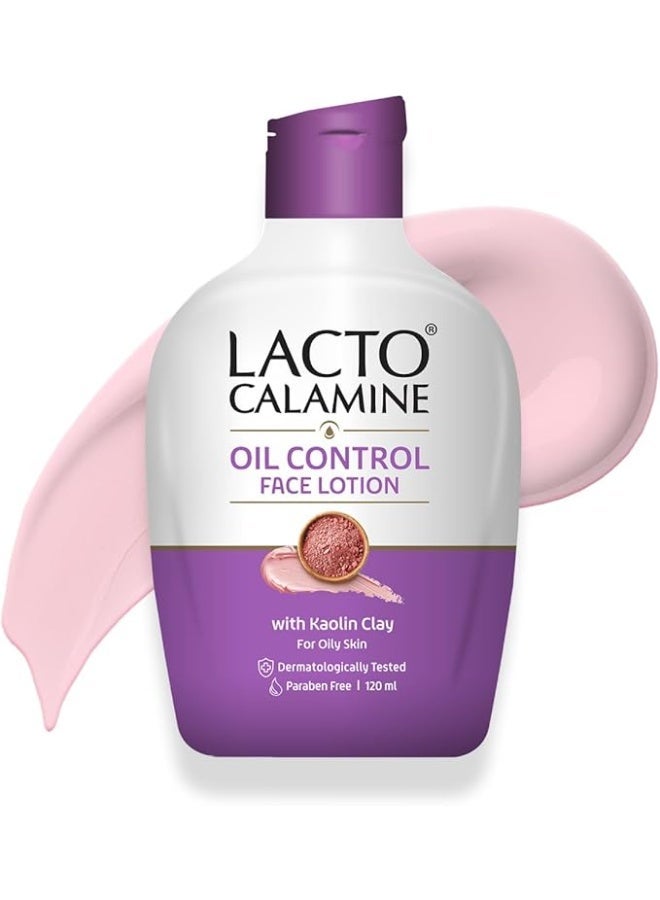 Lacto Calamine Face Lotion With Kaolin Clay & Glycerin Extracts For Oily Skin (120ml) - Image 1