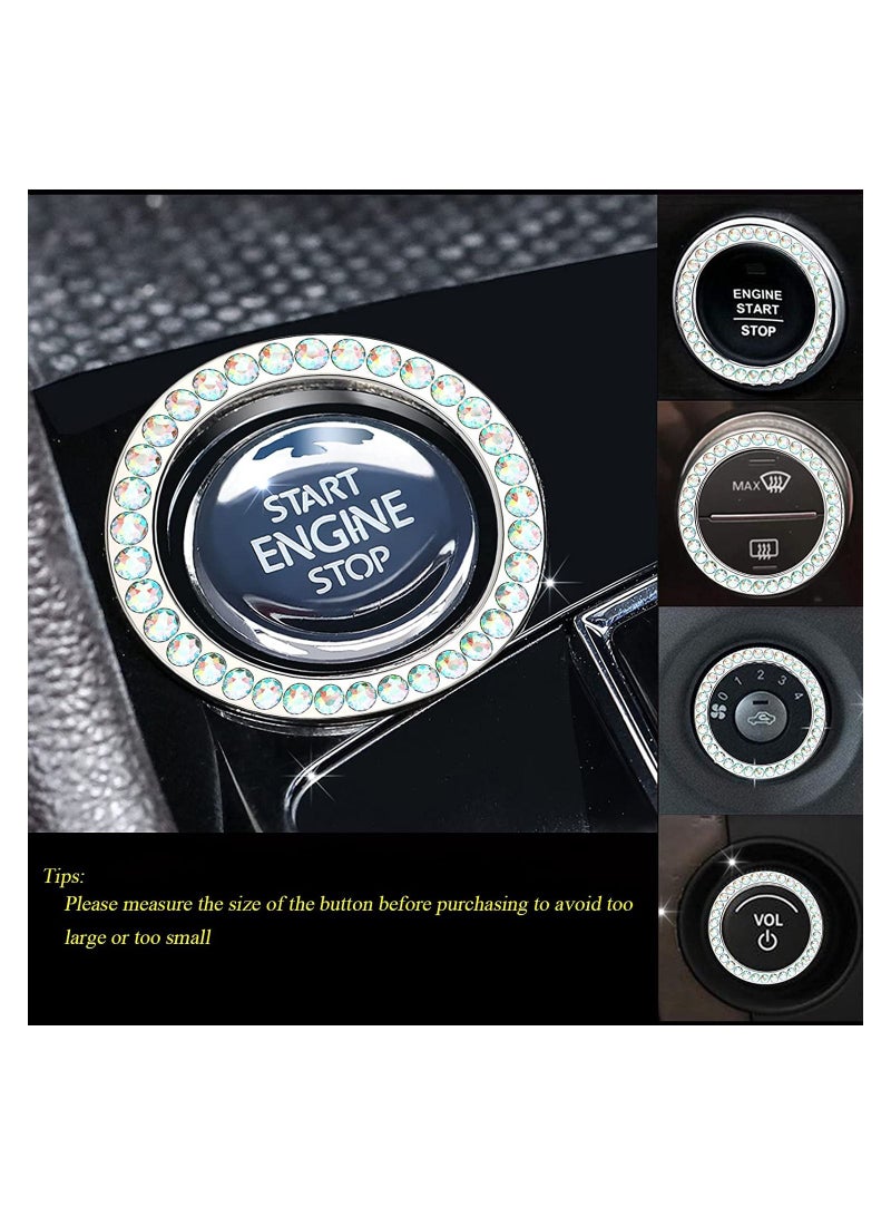 GGEROU Bling Crystal Rhinestone Car Bling Ring Emblem Sticker Colorful - Image 5