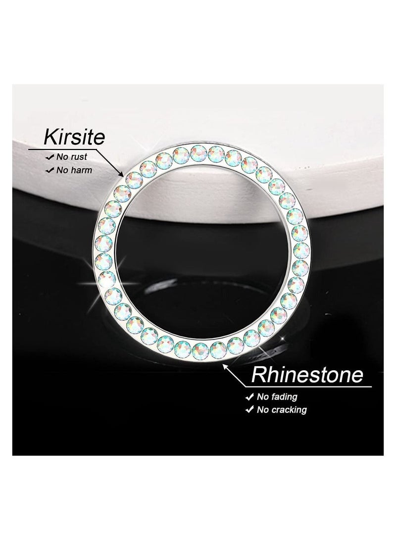 GGEROU Bling Crystal Rhinestone Car Bling Ring Emblem Sticker Colorful - Image 3