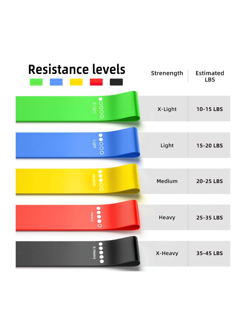 Resistance Bands, Exercise Workout Bands for Women and Men, 5 PCS of Stretch Bands for Booty Legs, Pilates Flexbands - Image 3