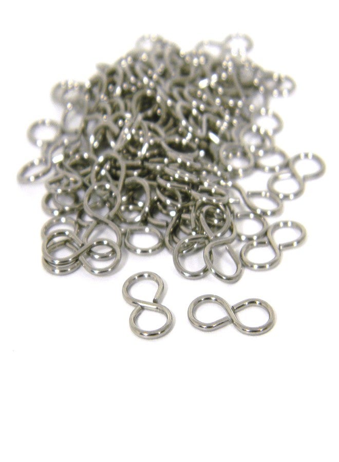 Bedazzlinbeads 50 Surgical 304 Grade 10mm x 5mm Stainless Steel Metal Figure 8 Shaped Wire Link Ring Jumprings - Image 1