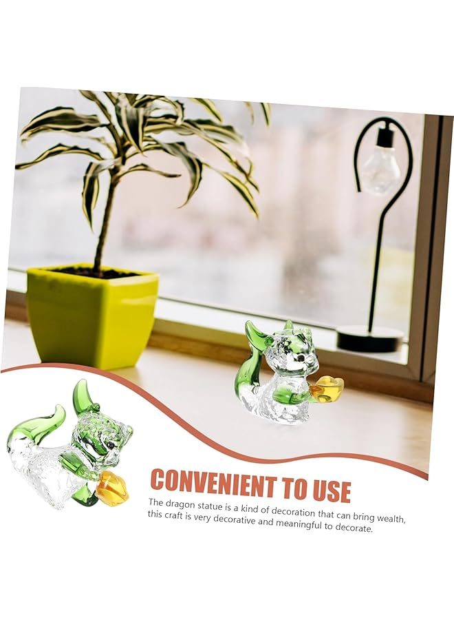 إيروريكس تماثيل تنين زجاجية صغيرة مكونة من 4 قطع من فن الزجاج الملون حيوانات أسطورية صغيرة من الزجاج الكريستالي زينة حيوانات صغيرة من الزجاج المنفوخ هدية ديكور المنزل - Image 3