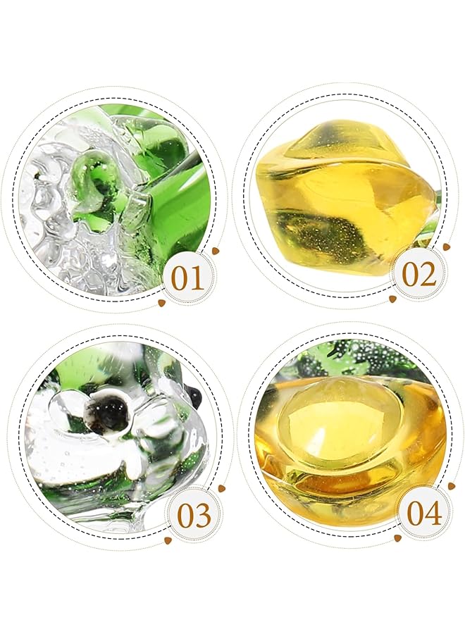 إيروريكس تماثيل تنين زجاجية صغيرة مكونة من 4 قطع من فن الزجاج الملون حيوانات أسطورية صغيرة من الزجاج الكريستالي زينة حيوانات صغيرة من الزجاج المنفوخ هدية ديكور المنزل - Image 5