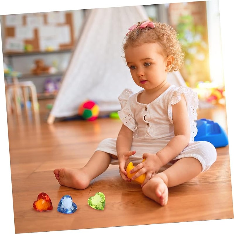 أحجار أكريليك متعددة الألوان على شكل قلب لمجوهرات الحرف اليدوية وديكورات الحفلات ولعب الأطفال - Image 5