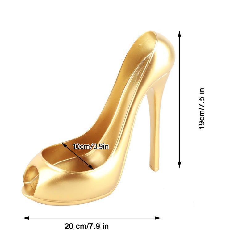 Gold High Heel Shoe Wine Bottle Holder Tabletop Display Rack For Home Decoration - Image 5