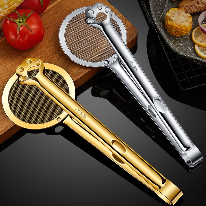 Stainless Steel Oil-Frying Filter Clip Fine Mesh Oil Strainer Kitchen Frying Oil Filter Clamp - Image 2