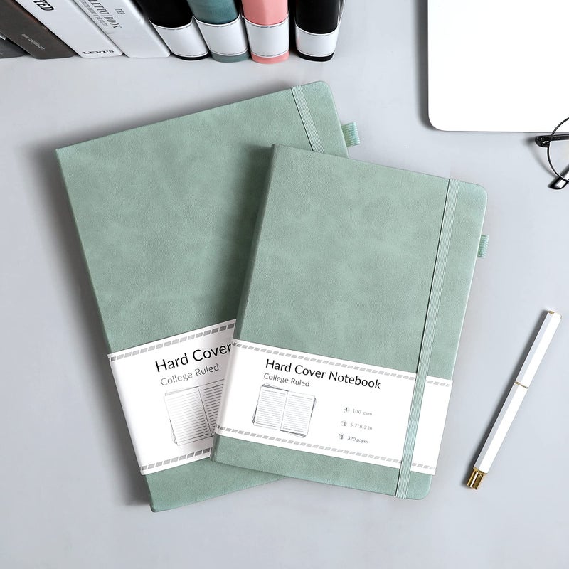 CAGIE Lined Journal Notebook for Women Men 320 Pages 100 Gsm Paper Thick Journaling Notebooks A5 Leather Journals for Writing Hardcover Journal Supplies for Work Note Taking Diary, 5.7x8.3 In, Green - Image 4