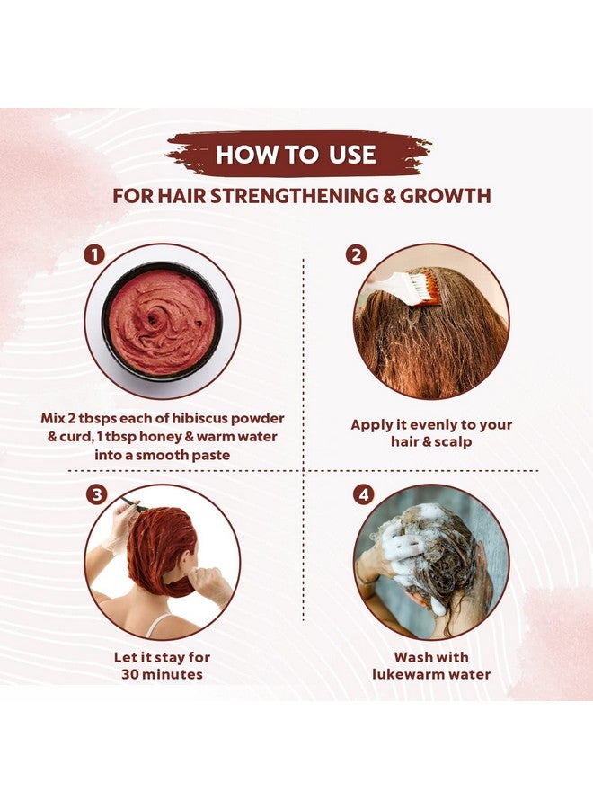 Indus Valley Bio Organic Hibiscus Flower Powder For Face Pack And Hair Mask Natural Pure Hibiscus Rosasinensis Hair & Skin Care Gudhal Ka Phool Powder For Dull Hair & Dry Scalp 100G - Image 5