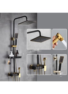 Monda Shower Set, Thermostaticc Shower Faucet Set Wall Mounted Shower Faucet Set Piano and Shower Keys with Bath Spout, Hand Sprayer  - Image 2