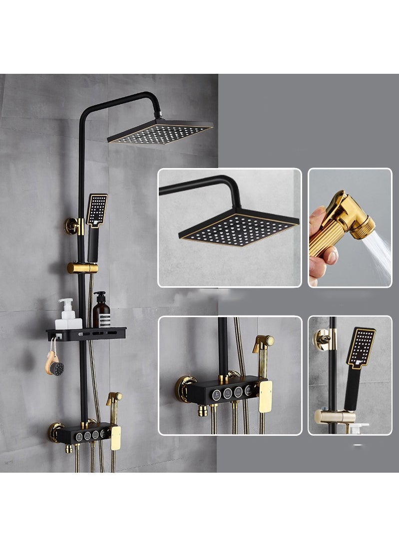 Monda - Shower Set, Thermostaticc Shower Faucet Set Wall Mounted Shower Faucet Set Piano and Shower Keys with Bath Spout, Hand Sprayer - Image 1