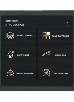 Monda Shower Set, Thermostaticc Shower Faucet Set Wall Mounted Shower Faucet Set Piano and Shower Keys with Bath Spout, Hand Sprayer  - Image 3