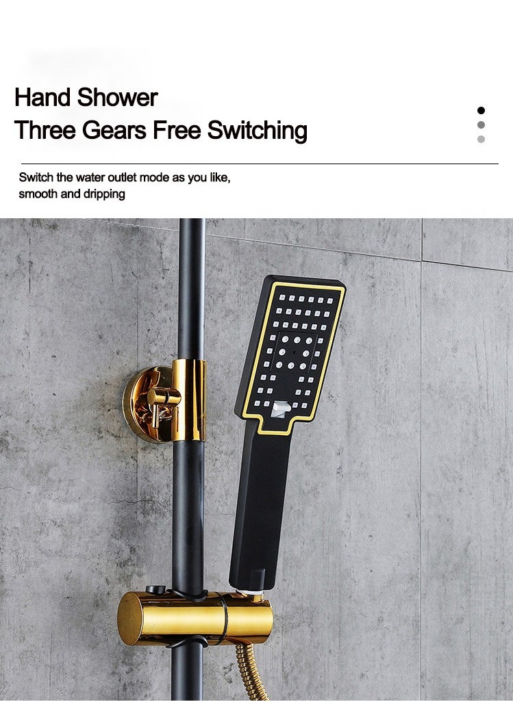 Monda - Shower Set, Thermostaticc Shower Faucet Set Wall Mounted Shower Faucet Set Piano and Shower Keys with Bath Spout, Hand Sprayer - Image 1