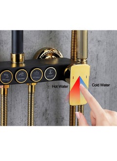 Monda Shower Set, Thermostaticc Shower Faucet Set Wall Mounted Shower Faucet Set Piano and Shower Keys with Bath Spout, Hand Sprayer  - Image 5