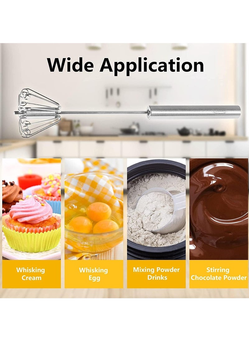 Semi-Automatic Egg Whisk, 14 Inch Stainless Steel Handheld Whisk For Home Blending, Milk frother, Whisking, Egg Beating, Stirring, Hand Push Rotary